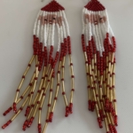 Beaded Father Christmas earrings
