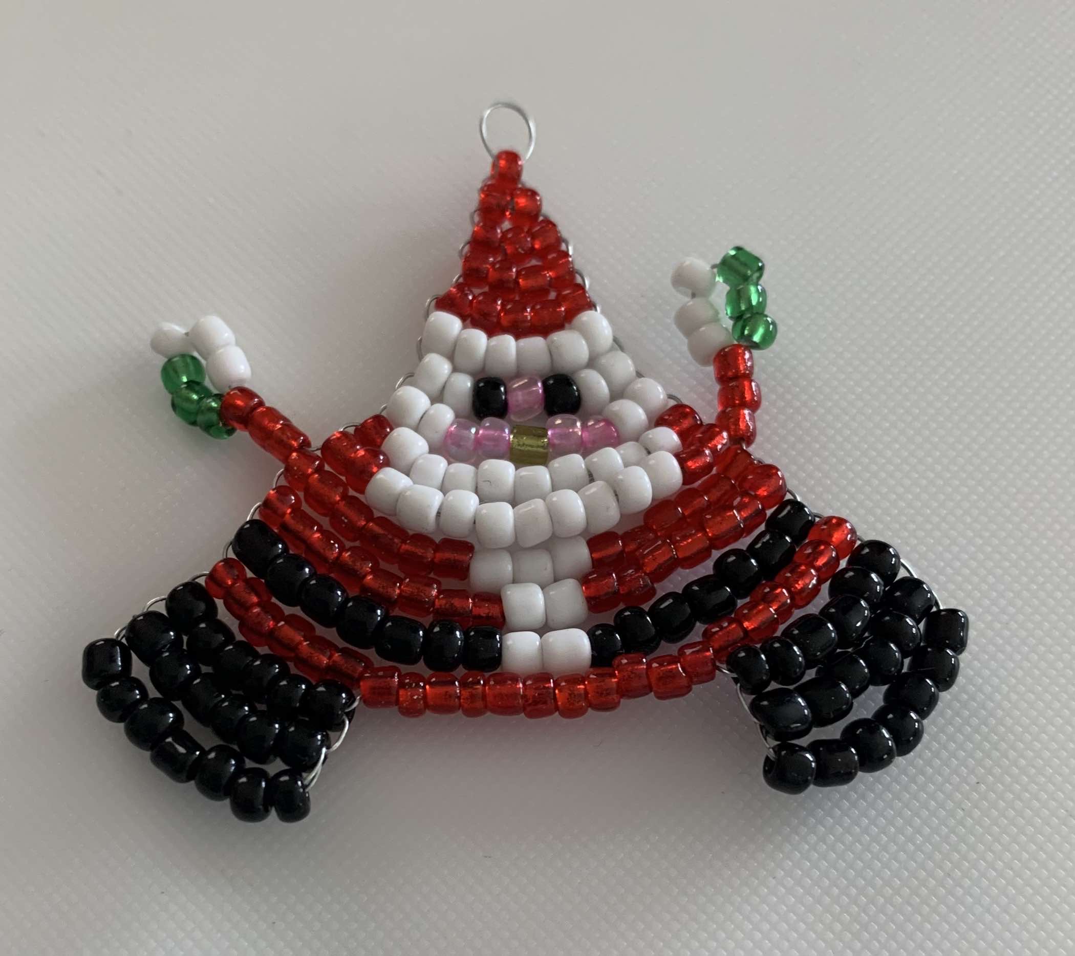 Small beaded Father Christmas decoration