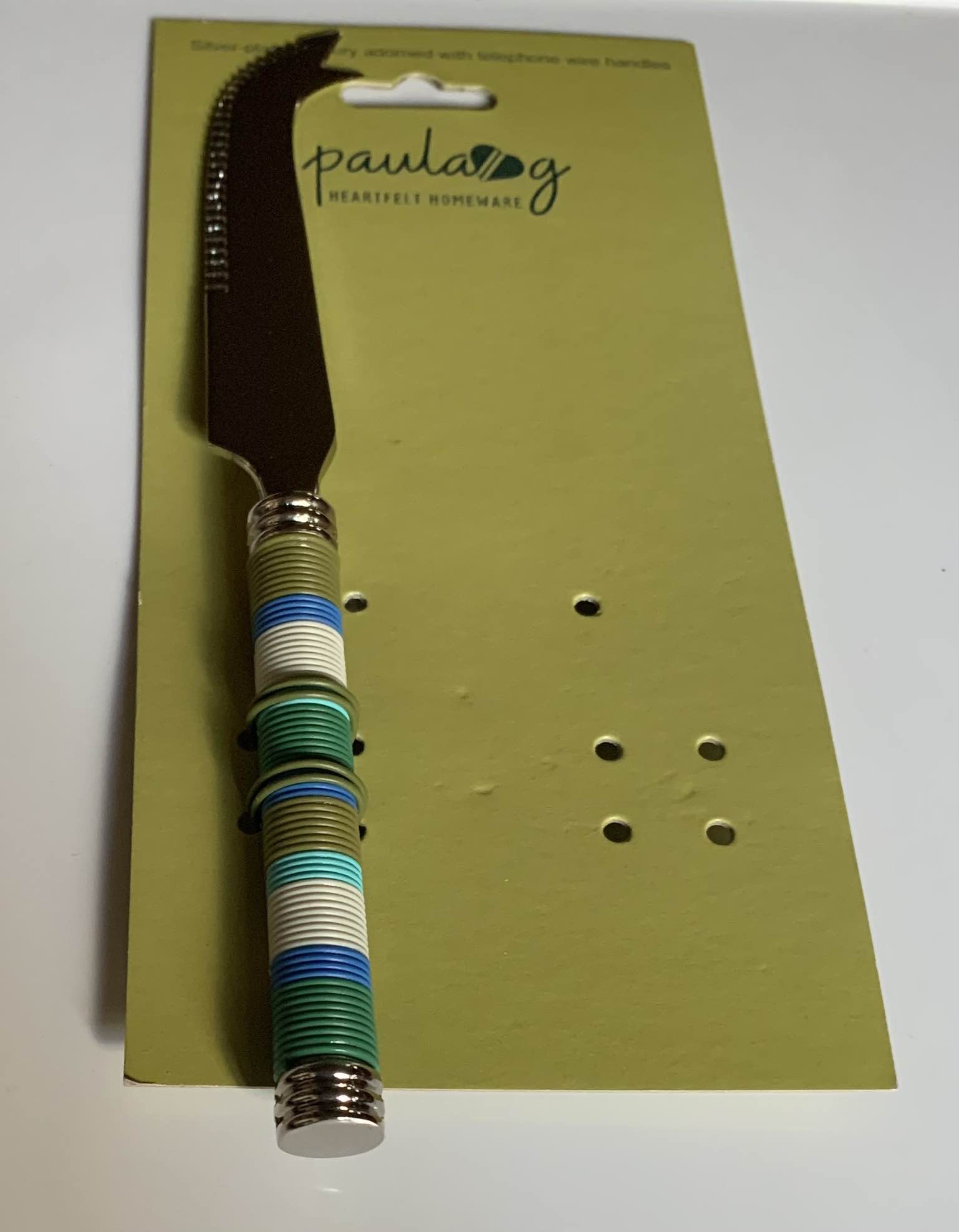 Telephone Wired Silver Plated - Cheese Knife - Paula G - heartfelt homeware