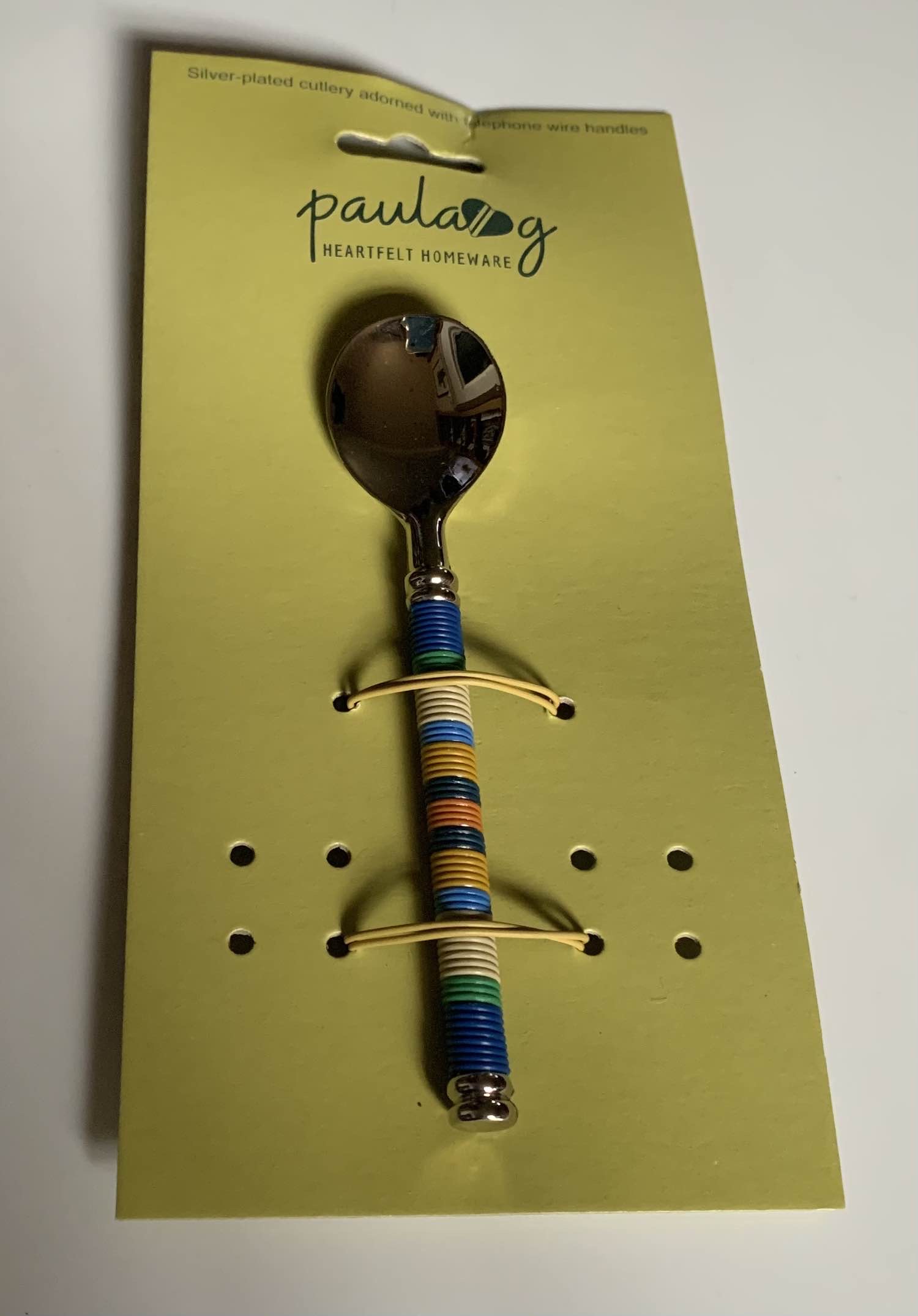 Telephone Wired Silver Plated - Teaspoon - Paula G - heartfelt homeware